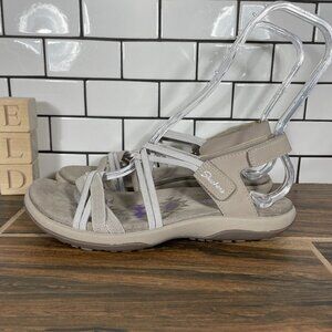 Skechers Reggae Slim Takes Two Womens Size 9 Shoes Taupe Strappy Comfort Sandals
